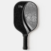 Zwarte en zilverdampkappelpeddel pickleball paddle (Achterkant)