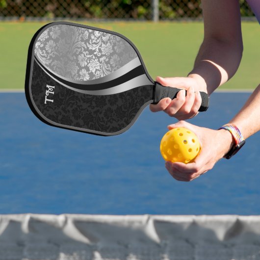 Zwarte en zilverdampkappelpeddel pickleball paddle (Insitu)