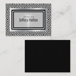 Zwarte en zilveren Bachelor-partijkaart Plaatskaartje