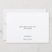 Zwarte en Zilveren Bloem Wervelingen Post Wedding Kaart (Achterkant)