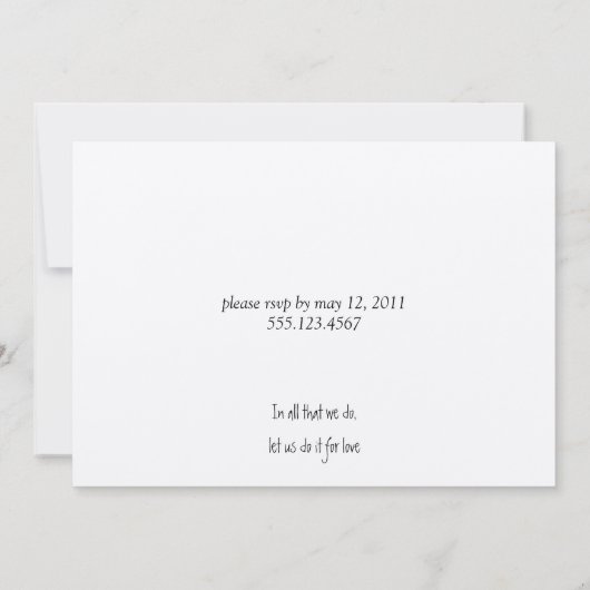 Zwarte en Zilveren Bloem Wervelingen Post Wedding  Kaart (Achterkant)