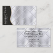 Zwarte en zilveren diamantpatroon visitekaartje (Voorkant / Achterkant)