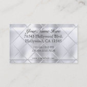 Zwarte en zilveren diamantpatroon visitekaartje (Achterkant)