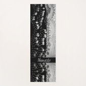 Zwarte en zilveren munten gepersonaliseerd yogamat (Voorkant)