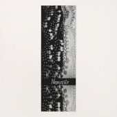 Zwarte en zilveren munten gepersonaliseerd yogamat (Achterkant)