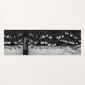 Zwarte en zilveren munten gepersonaliseerd yogamat (Voorkant (horizontaal))