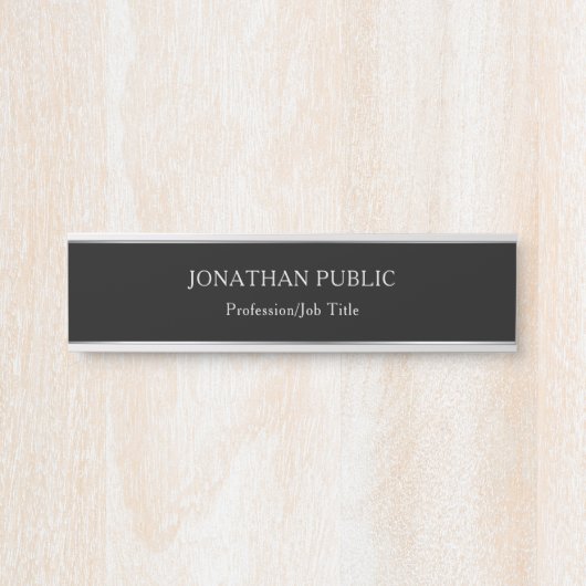 Zwarte en zilveren professionele Sjabloon Glamoure Deurbordje (Voorkant)