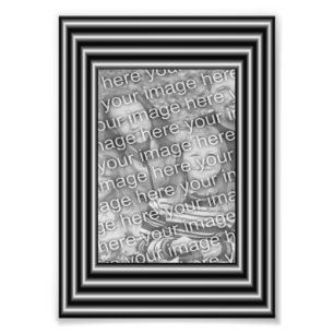 Zwarte en Zilveren rand Lijst Sjabloon Foto afdruk