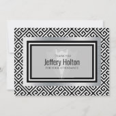 Zwarte en zilveren verlovingsfeest bedankkaart (Voorkant)