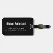 Zwarte en zilveren Wereldkaart elegant Bagagelabel (Achterkant horizontaal)