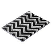Zwarte en zilverglitterijchevron notitieboek (Linkerzijde)