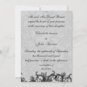 zwarte en zilvergrijze bruiloft kaart (Achterkant)