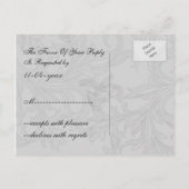 zwarte en zilvergrijze bruiloft uitnodiging briefkaart (Achterkant)