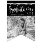 Zwarte en zilvergrijze klasse van 2021 Afstuderen Vlaggetjes (Tweede vlag)