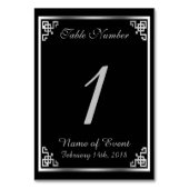 Zwarte en zilverleggernummerkaart kaart (Achterkant)