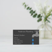 Zwarte en zilverleidingen en -buizen visitekaartje (Staand voorkant)