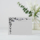 Zwarte en zilverleien wijnrecept Blanco kaart (Staand voorkant)