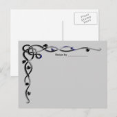 Zwarte en zilverleien wijnrecept Blanco kaart (Voorkant / Achterkant)