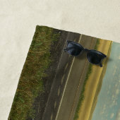 Zwarte en zilvermotor en blauwe hemel strandlaken (In situ)