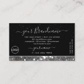 Zwarte en Zilversparkle Glitter Diamonds voegen Lo Visitekaartje (Achterkant)