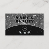 Zwarte en Zilversparkle Glitter Diamonds voegen Lo Visitekaartje (Voorkant)