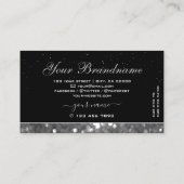 Zwarte en zilversparkle Glitter Shimmery Diamonds Visitekaartje (Achterkant)