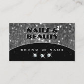 Zwarte en zilversparkle Glitter Shimmery Diamonds Visitekaartje (Voorkant)