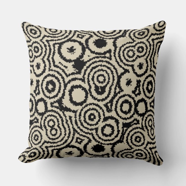  zwarte en zwarte cirkels kussen (Voorkant)