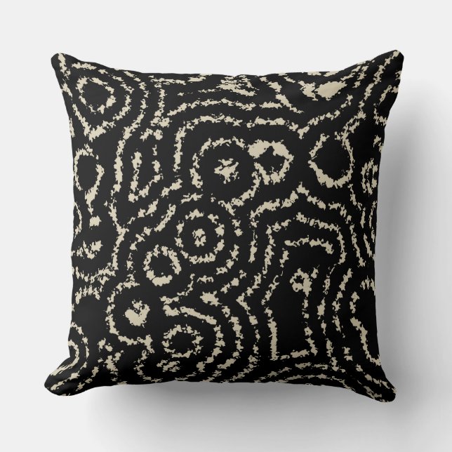  zwarte en zwarte cirkels kussen (Voorkant)