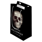 Zwarte enge schedel Halloween Klein Cadeauzakje (Voorkant Gekanteld)
