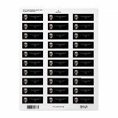 Zwarte Enge Schedel Halloween Retouradres Etiket (Full Sheet)