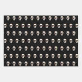 Zwarte enge schedel patroon Halloween Inpakpapier Vel (Voorkant)