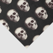 Zwarte enge schedel patroon Halloween Tissuepapier (Detail)
