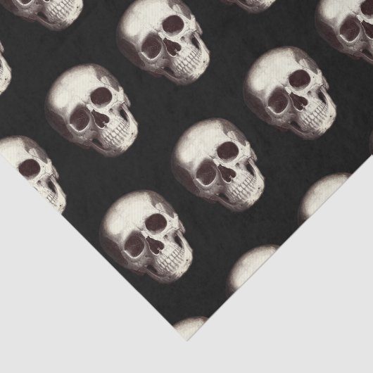 Zwarte enge schedel patroon Halloween Tissuepapier (Detail)