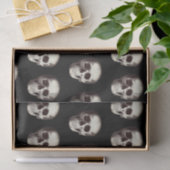 Zwarte enge schedel patroon Halloween Tissuepapier (Geschenk)