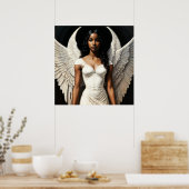 Zwarte engel met donkere huidkunst poster (Keuken)