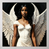 Zwarte engel met donkere huidkunst poster (Voorkant)