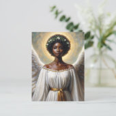 Zwarte engel vrouw Inspirerend kunst Briefkaart (Staand voorkant)