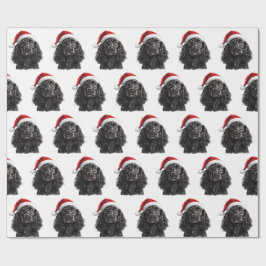 Zwarte Engelse Cocker Spaniel Hond met Kerstman Ho Cadeaupapier