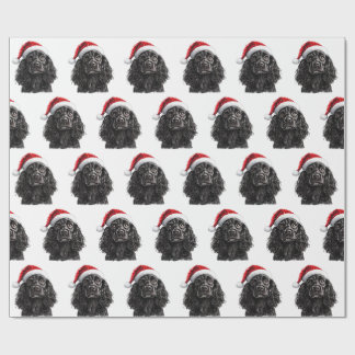Zwarte Engelse Cocker Spaniel Hond met Kerstman Ho Cadeaupapier