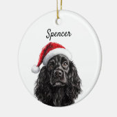 Zwarte Engelse Cocker Spaniel op maat Keramisch Ornament (Links)