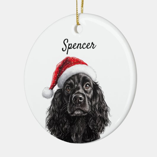 Zwarte Engelse Cocker Spaniel op maat Keramisch Ornament (Links)