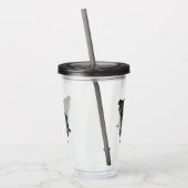 Zwarte Engelse Staffie Mopshond & Naam Acryl Drinkbeker (Links)