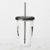 Zwarte Engelse Staffie Mopshond & Naam Acryl Drinkbeker (Rechts)