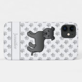Zwarte Engelse Staffie Mopshond & Naam Case-Mate iPhone Case (Achterkant (horizontaal))