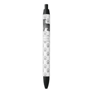 Zwarte Engelse Staffie Mopshond & Naam Inkt Pen