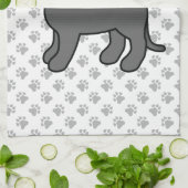 Zwarte Engelse Staffordshire Bull Terrier Hond Theedoek (Gevouwen)