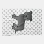 Zwarte Engelse Staffordshire Bull Terrier Hond Theedoek (Horizontaal)