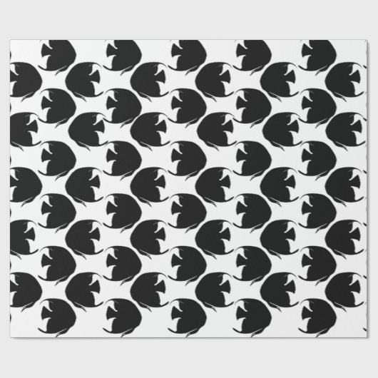 Zwarte Engelvis Cadeaupapier (Vlak)