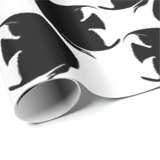 Zwarte Engelvis Cadeaupapier (Rol Hoek)